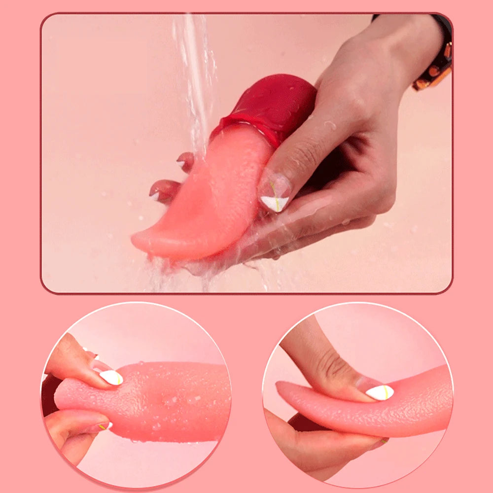 Vibromasseur puissant pour lécher la langue, jouet sexuel pour adulte pour femmes, Masturbation féminine, point G, stimulateur de mamelon, vagin et Clitoris