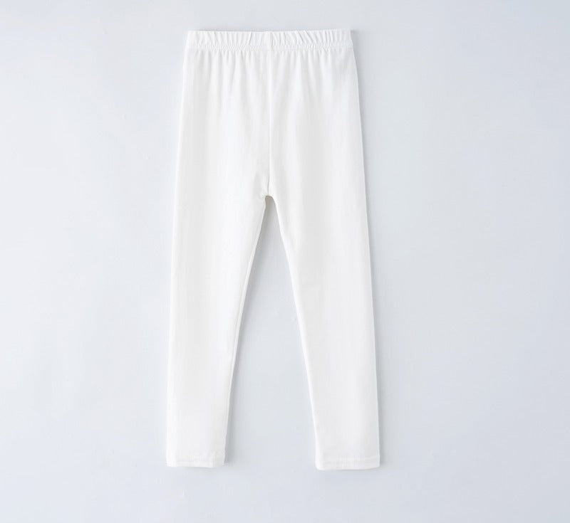 Girls' leggings for spring and summer, suitable for outdoor wear. They are slim-fitting, long pants for children.