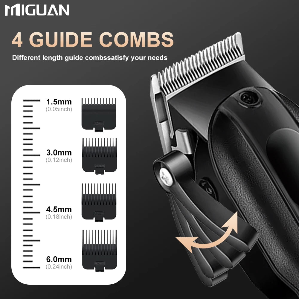 Tondeuse à cheveux professionnelle pour hommes avec écran LED, batterie au lithium rechargeable, chargement USB, tondeuse sans fil avec
