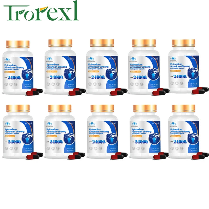 Supplément de ginseng américain biologique 100 % pur non OGM - 60 capsules soutient la santé reproductive, l'endurance d'énergie naturelle