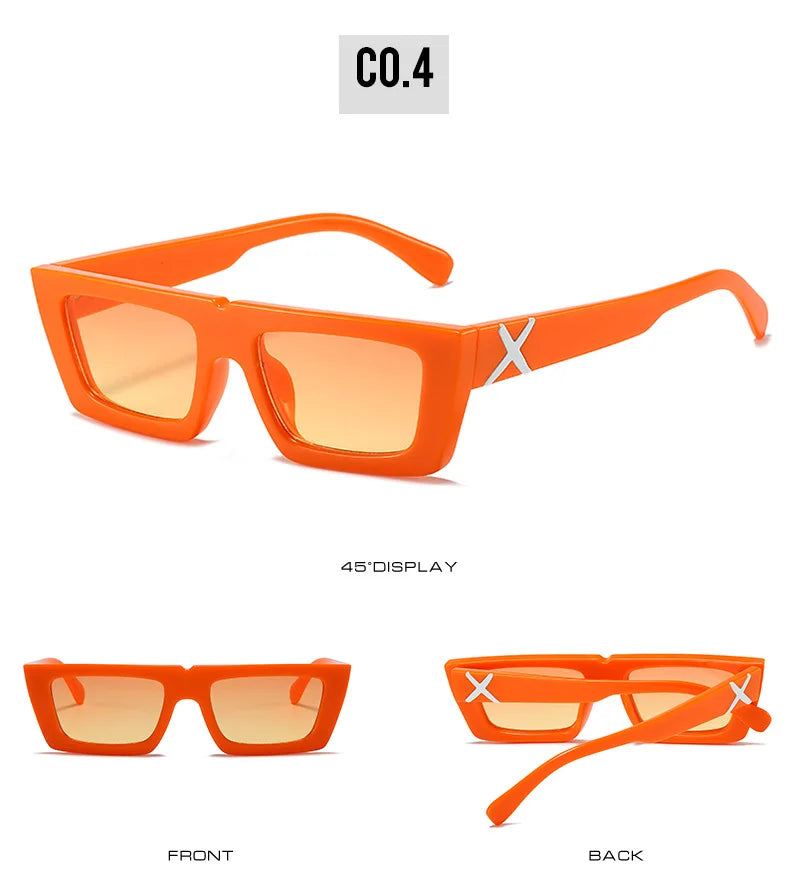 Lunettes de soleil à spoage X, petit cadre carré, temples personnalisés, accessoires streetwear quotidiens pour femmes, protection UV pour hommes, conduite