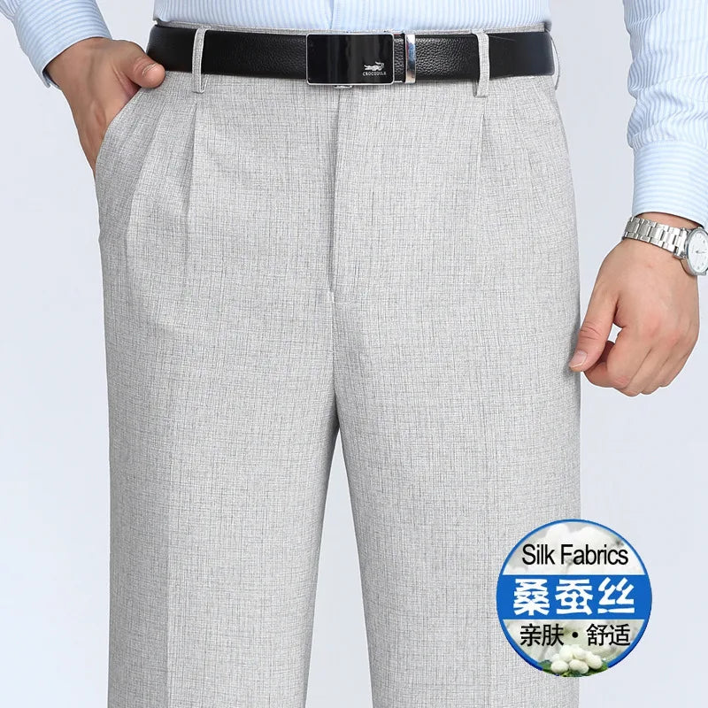 Men's trousers, men's clothing, men's pants, high-waisted trousers, spring/summer trousers, British streetwear style, casual office trousers