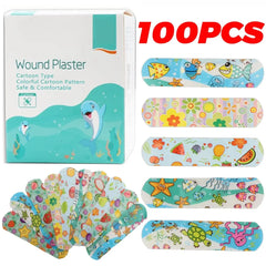 100 pièces enfants Bandages en vrac enfants mignon dessin animé Bandages bandes adhésives flexibles médical imperméable respirant pour les enfants
