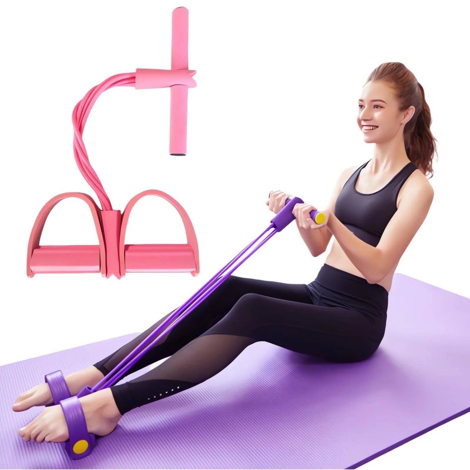 Tendeur de pédale à quatre tubes, équipement de Fitness domestique multifonctionnel, Yoga, renforcement Abdominal, bande élastique, corde de Tension
