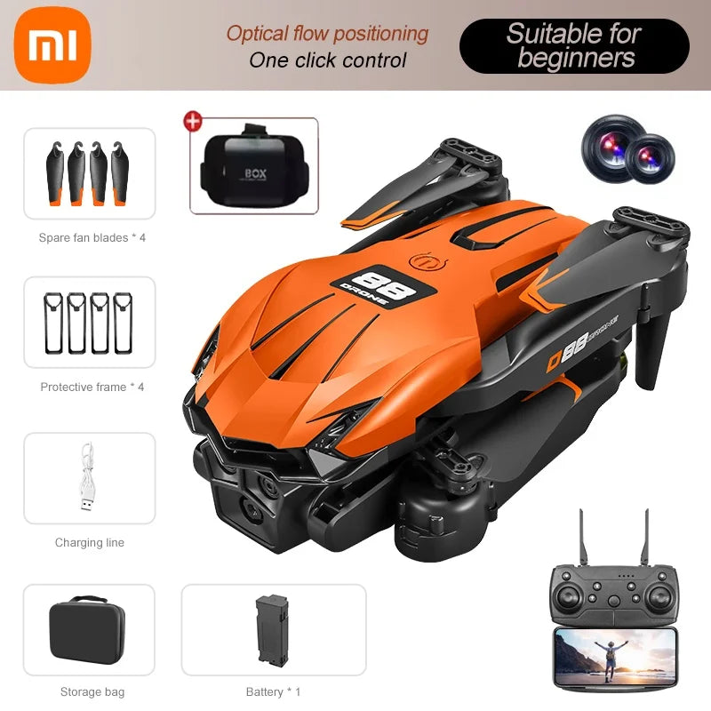 Xiaomi D88 Drone HD 8K double caméra photographie aérienne professionnelle flux optique vol stationnaire geste tir pliable quadrirotor ﻿