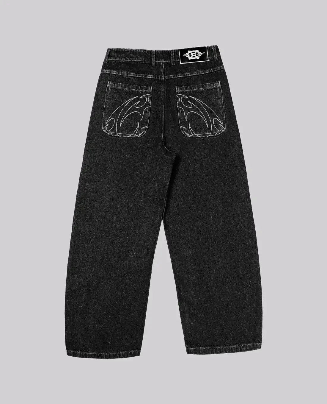 Retro 90s street-style embroidered jeans for men and women, R&amp;B, solid color, straight leg, women's, Y2K, Harajuku, Hip Hop, punk style