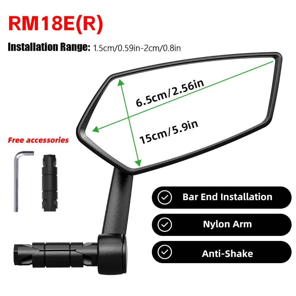 RBRL rétroviseur de vélo vtt guidon fin miroir HD grand Angle étendu Durable vélo rétroviseurs latéraux pour Scooter électrique