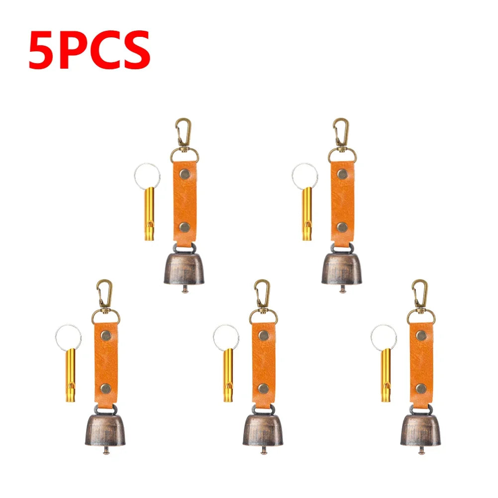 Loud bear bell with emergency whistle set, magnetic bear bell, silent repellent bell, bear bell for bear deterrence, 1-5 pieces