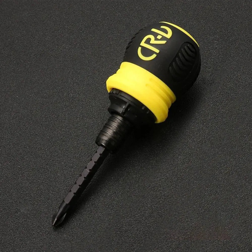 Jeu de tournevis à cliquet, poignée courte, tête de forage à rainure transversale, tournevis télescopique détachable en acier, outils manuels de réparation