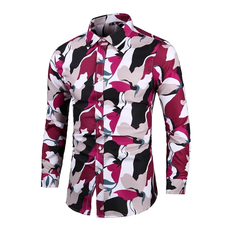 Chemise Slim Zones Me pour hommes, tenues florales, streetwear vintage, style chinois, chemises provoqué à manches longues, chemisiers pour hommes, 2022