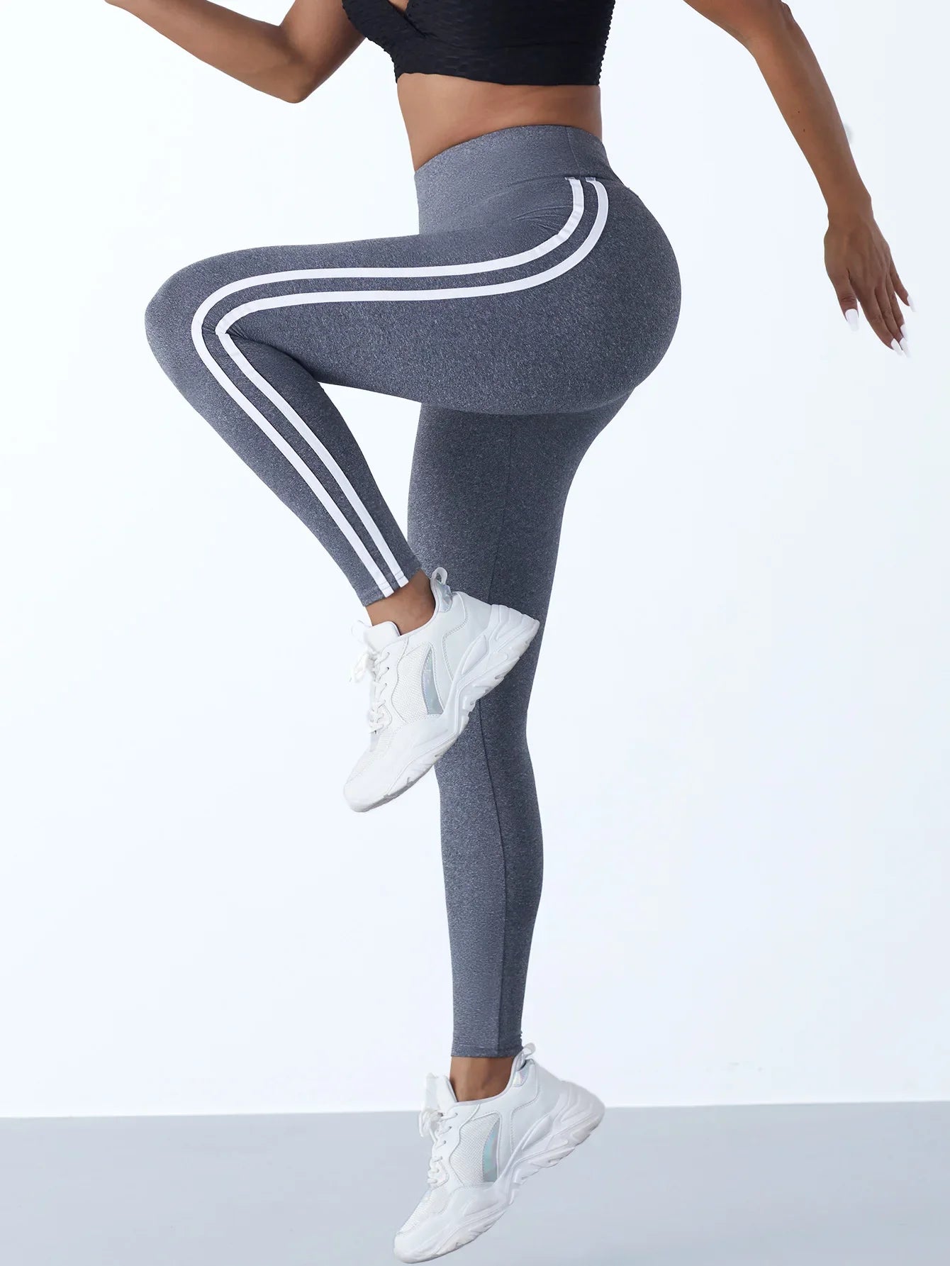 Leggings de Yoga pour femmes, pantalons de sport Slim rayés, taille haute, levage des hanches, collants décontractés, entraînement, course à pied, extensibles