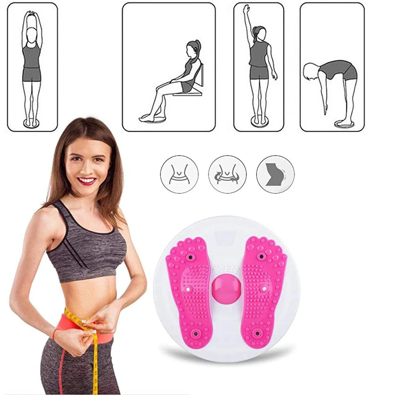 Équipement de Fitness pour Abdominaux, Table artificiel astique de Torsion de la Taille, Dispositif de Perte de Poids, Disque de Torsion de la Taille