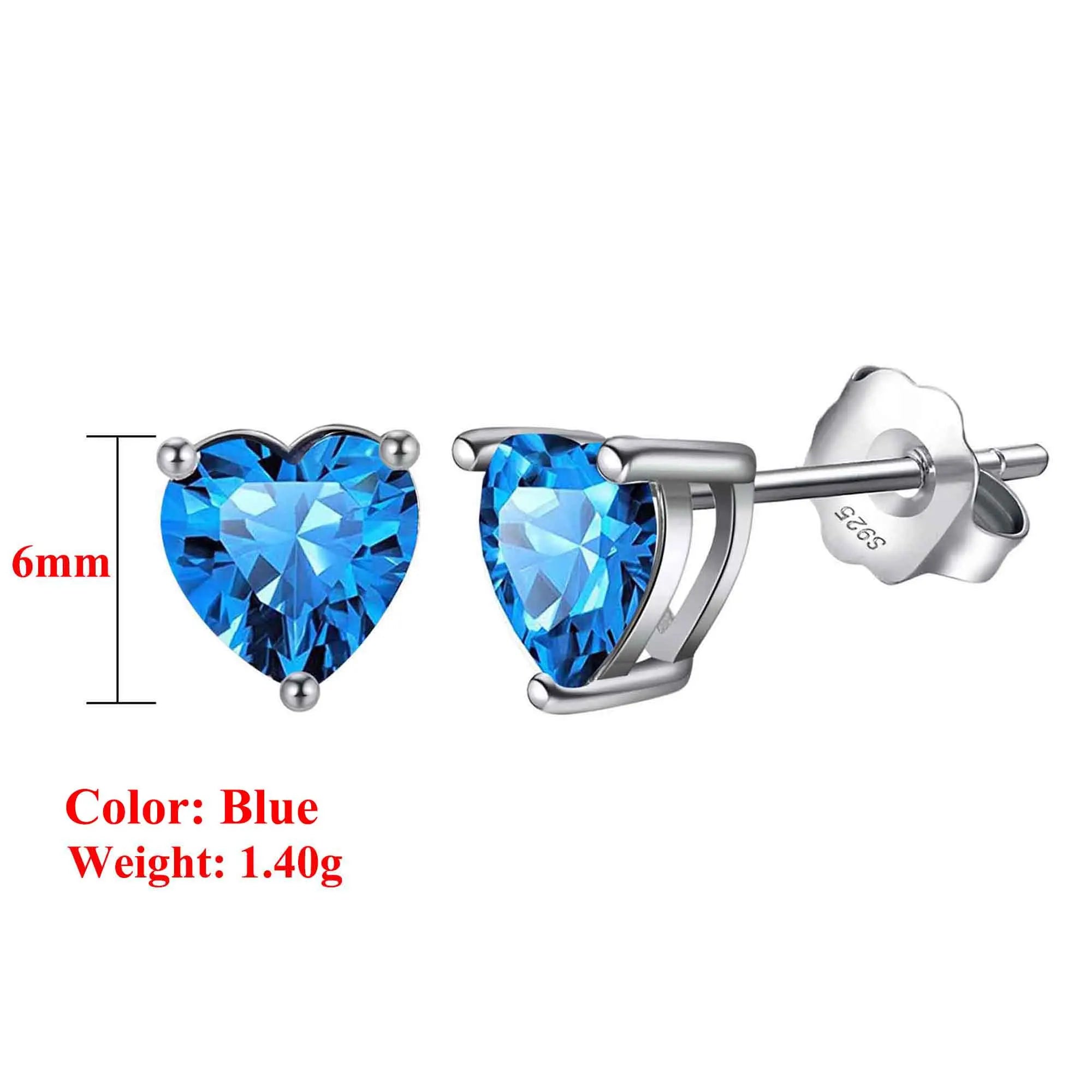 Effie Queen 925 boucles d'oreilles en argent Sterling pierre de naissance pour femmes AAA Zircon cubique 12 couleurs boucles d'oreilles mode fille bijoux SE84