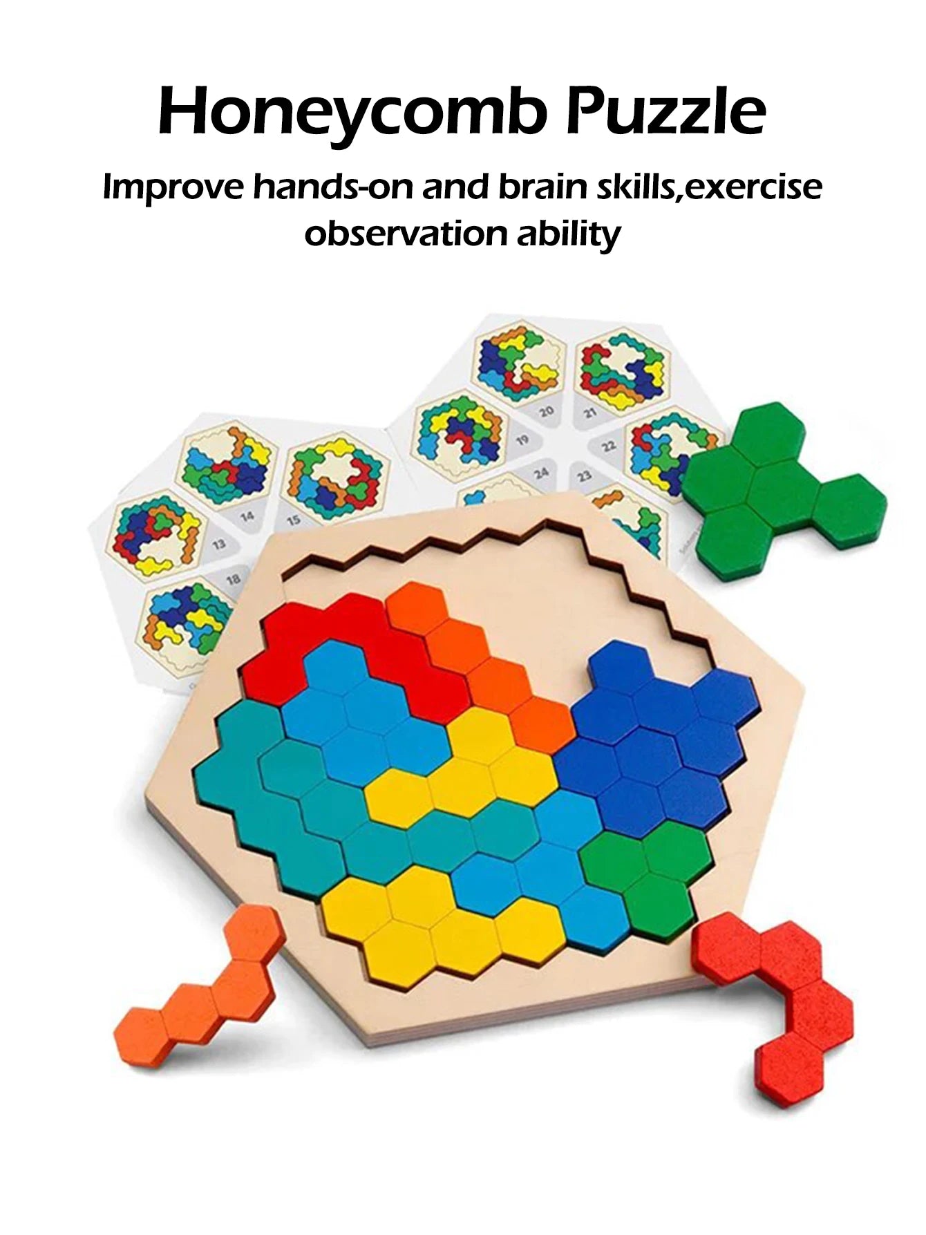 Puzzles en bois, jouets éducatifs pour enfants d'âge préscolaire, planche Tangram, jeu de Test de qi cérébral, jouets Montessori, cadeaux, 1 pièces