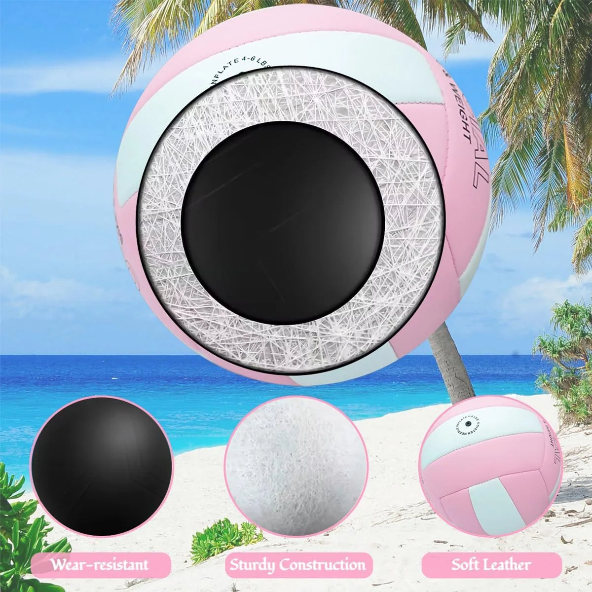 Balle de jeu d'entraînement professionnel de volley-Ball de taille 5, pour jeunes débutants, balle de pratique intérieure, volley-Ball de plage en plein air