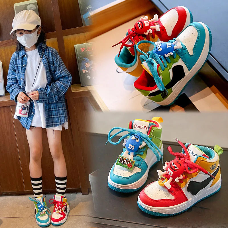 Nouveaux enfants chaussures décontractées quatre saisons enfants unique Sneaker canards mandarins basket-ball chaussures de sport garçons filles Sneaker conseil chaussures