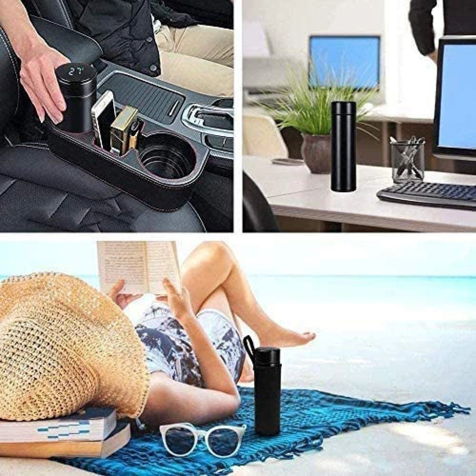 500ml Stainless Steel Vacuum Insulated Smart Water Bottle, LED Temperature Display, Spill-Proof, Portable for Home, Travel and Sports