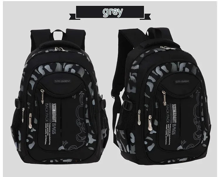 SR-Sac à Dos d'École Primaire Étanche pour Garçon, Cartable de Livres, Orth4WD