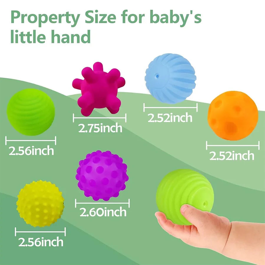 Boules texturées pour bébé, jeu sensoriel, activité de 6 à 12 mois, balle multi-doux, jouets de douche Montessori pour enfants, meilleur cadeau, 6 pièces