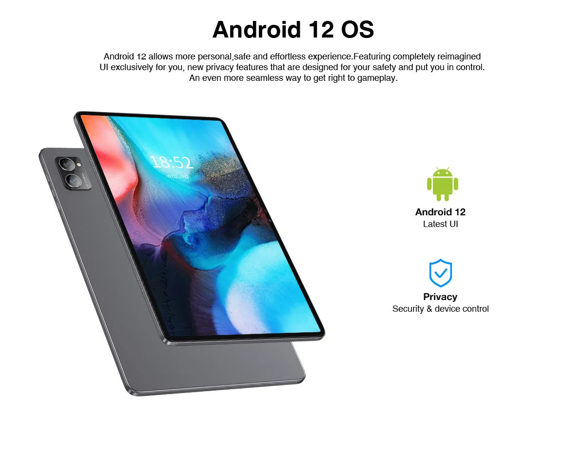 N-ONE NPad S 2023 10.1 pouces Tablette Pad 1280X800 HD 4GB 64GB Android 12 MTK8183 8-Cores 6600mAh Double WIFI BT5.0 Tablettes