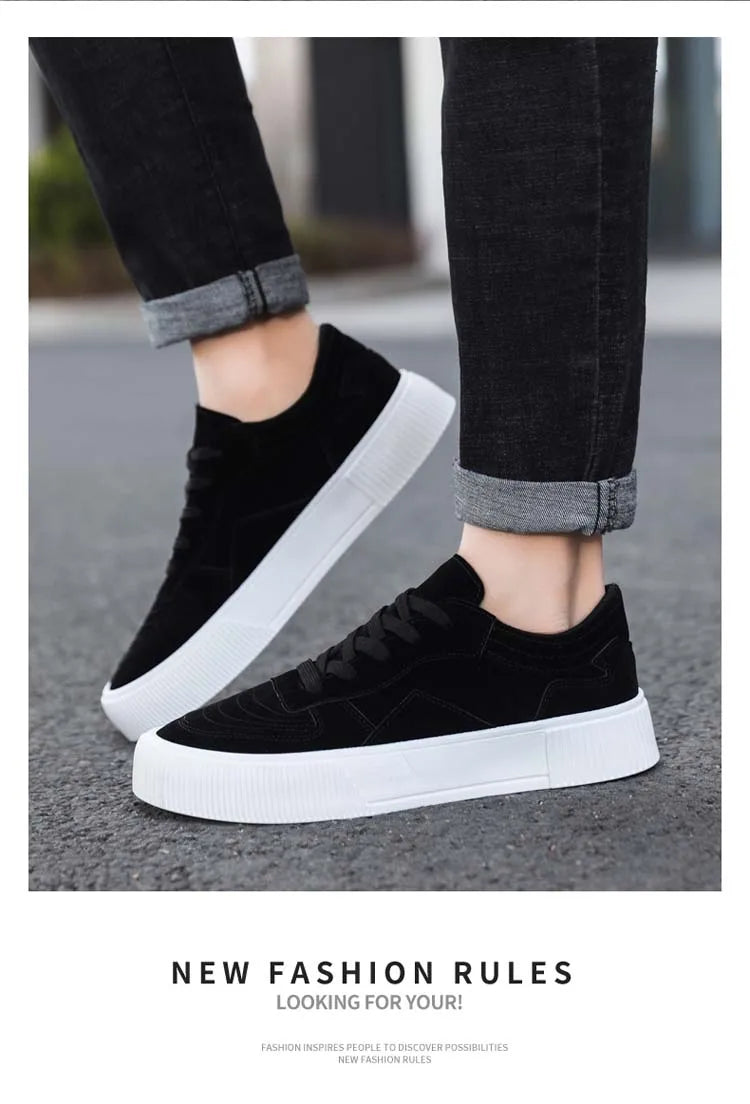 Baskets pour hommes chaussures plates de mode pour homme chaussures décontractées de haute qualité pour hommes classique confortable résistant à l'usure couleur Pure
