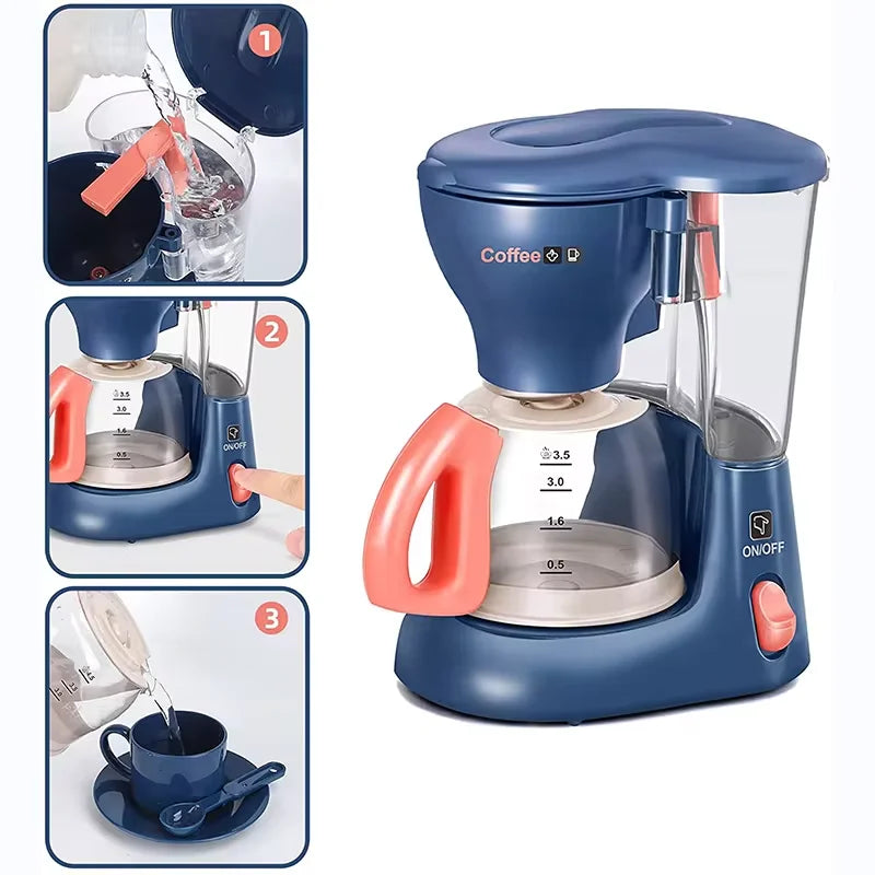 Mini appareils ménagers, jouets de cuisine, ensemble de jeu de simulation avec cafetière, mélangeur et grille-pain, cadeaux pour enfants, garçons et filles