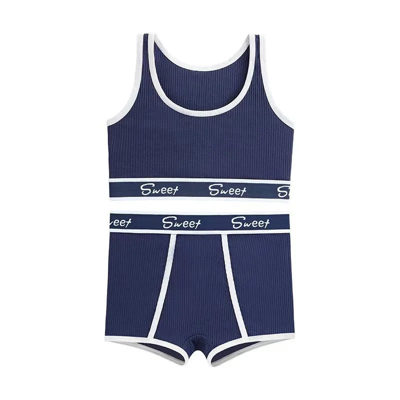 Ensemble de sous-vêtements d'entraînement pour femmes, soutien-gorge de Yoga sans couture, débardeur à bretelles, slip taille moyenne, vêtements de sport confortables