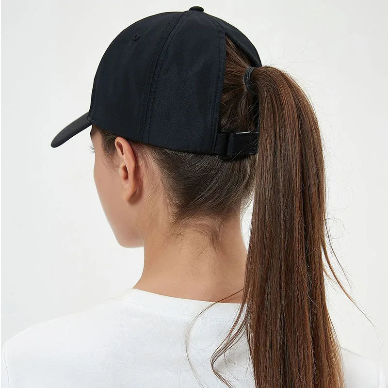 Casquette de Baseball pour Enfant Fille et Garçon, Chapeau de Soleil, Dos Creux, Queue de Cheval, Snapback Hip Hop, Os Réglables
