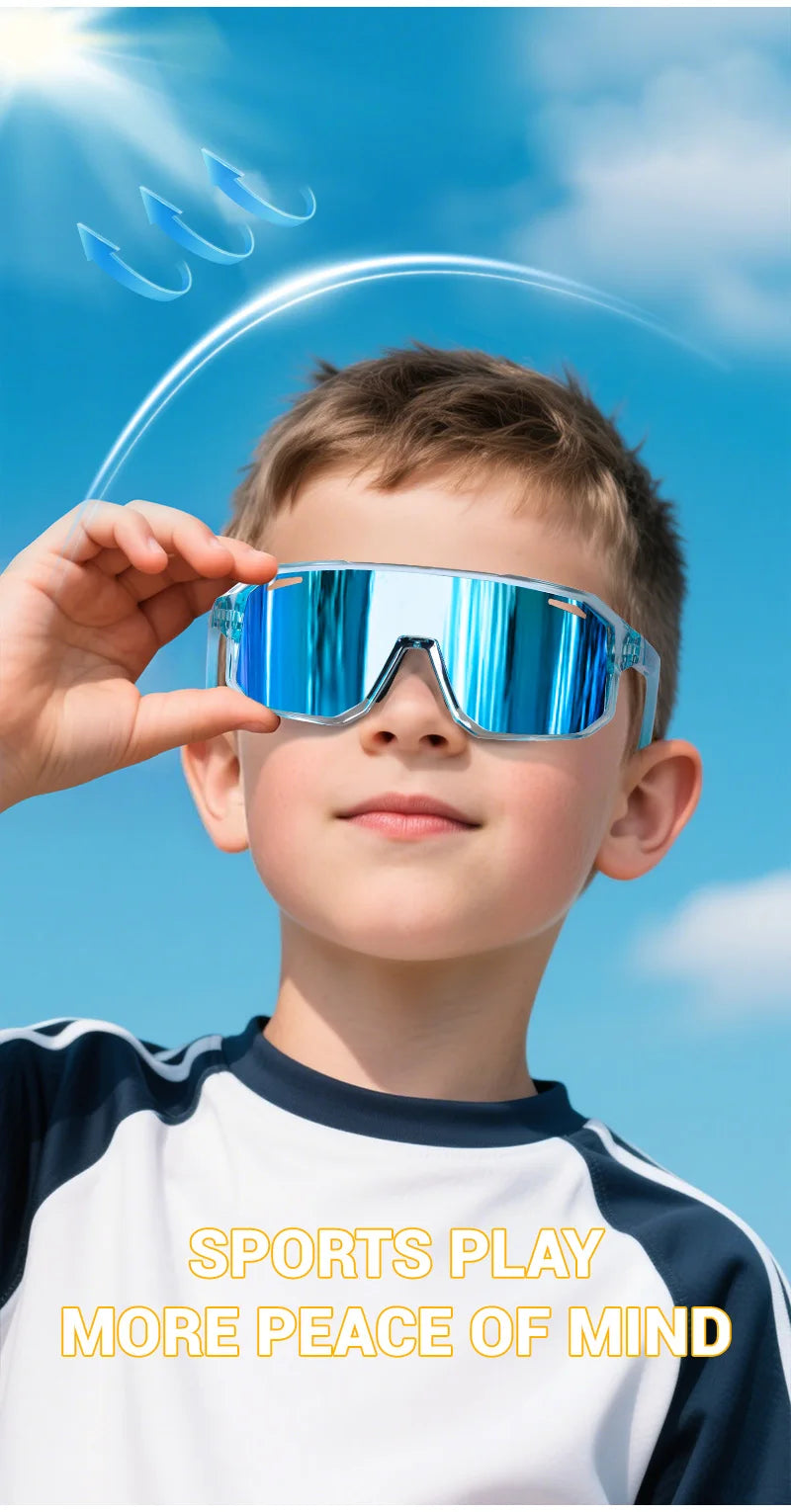 SCVCN mode enfants lunettes de soleil enfant sport lunettes garçon en plein air course patinage à roulettes lunettes de soleil fille vtt cyclisme lunettes