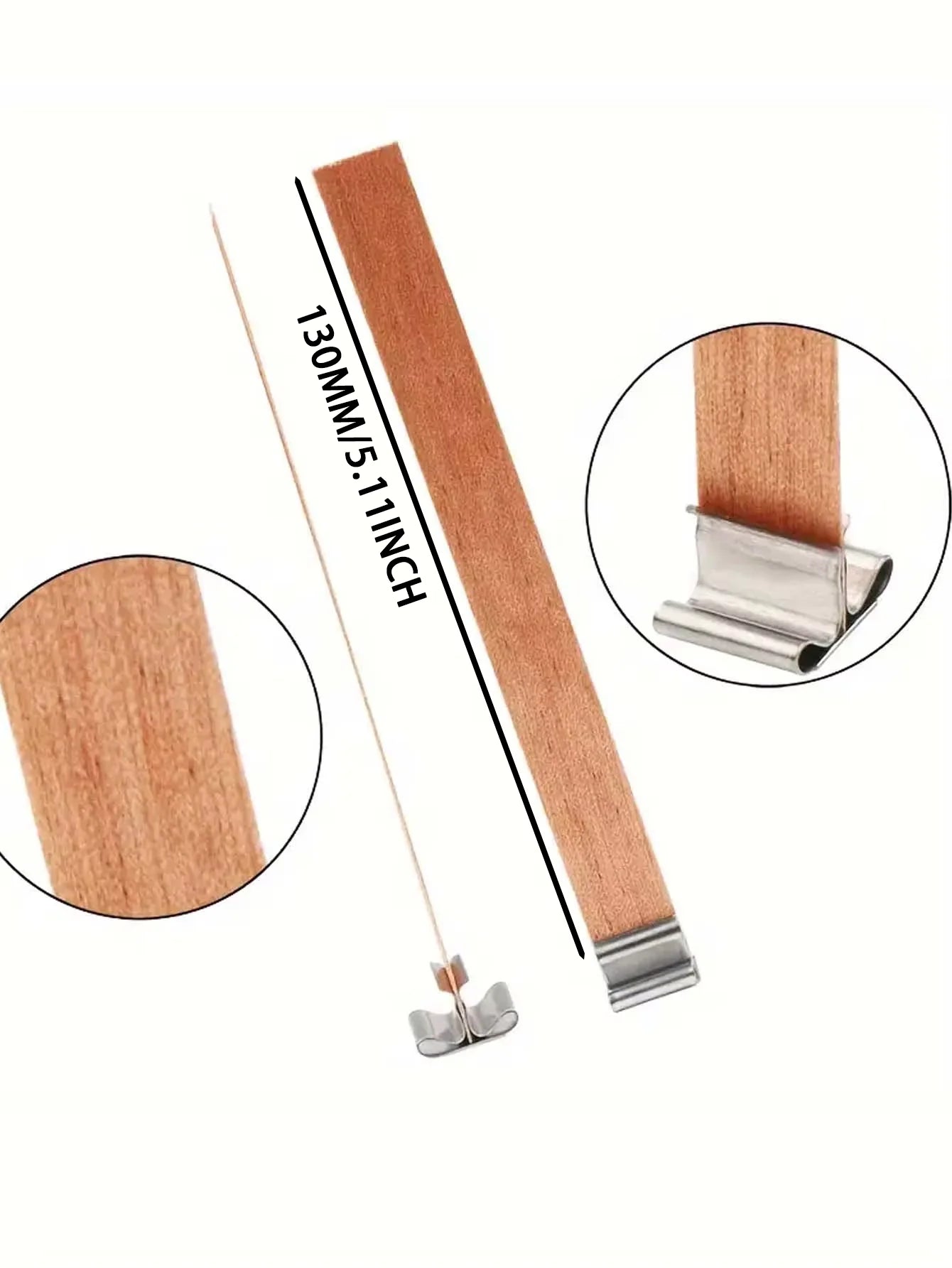 Kit de fabrication de bougies DIY, ensemble de 60 pièces avec mèches en bois naturel, supports métalliques et points de colle pour l'artisanat