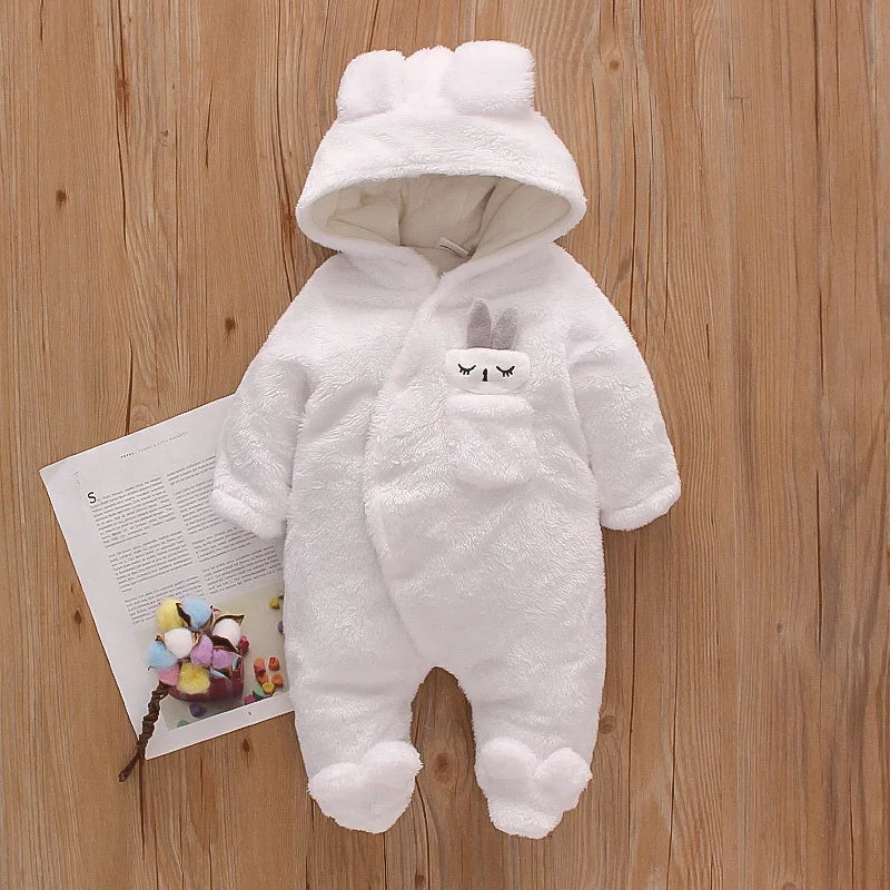 Vêtements d'escalade en peluche pour bébé de 0 à 2 ans, chauds et épais, en coton, avec chien et lapin, dessin animé, nouvelle collection automne et hiver