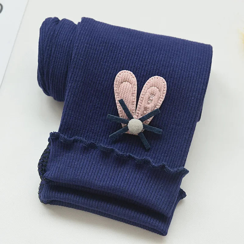 Girls' cotton leggings with elastic waistband, cute pants for babies and children, autumn and spring collection