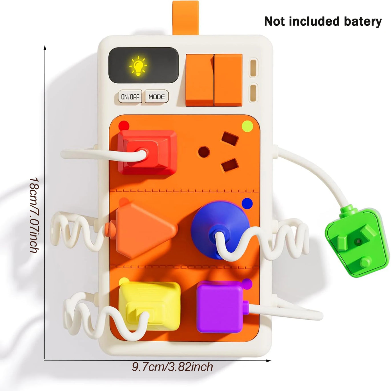 Montessori early educational toys, sensory power outlet for toddlers, busy board with light and sounds, airplane, car, travel toys, gift