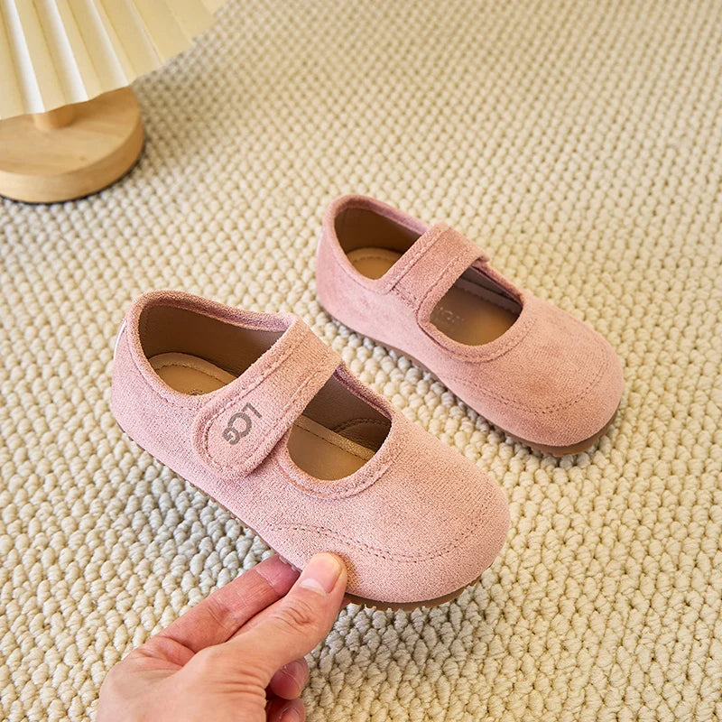 Chaussures en cuir pour enfants 2025 printemps automne nouvelles filles coréennes chaussures de princesse à semelles souples givrées sandale Super douce et confortable