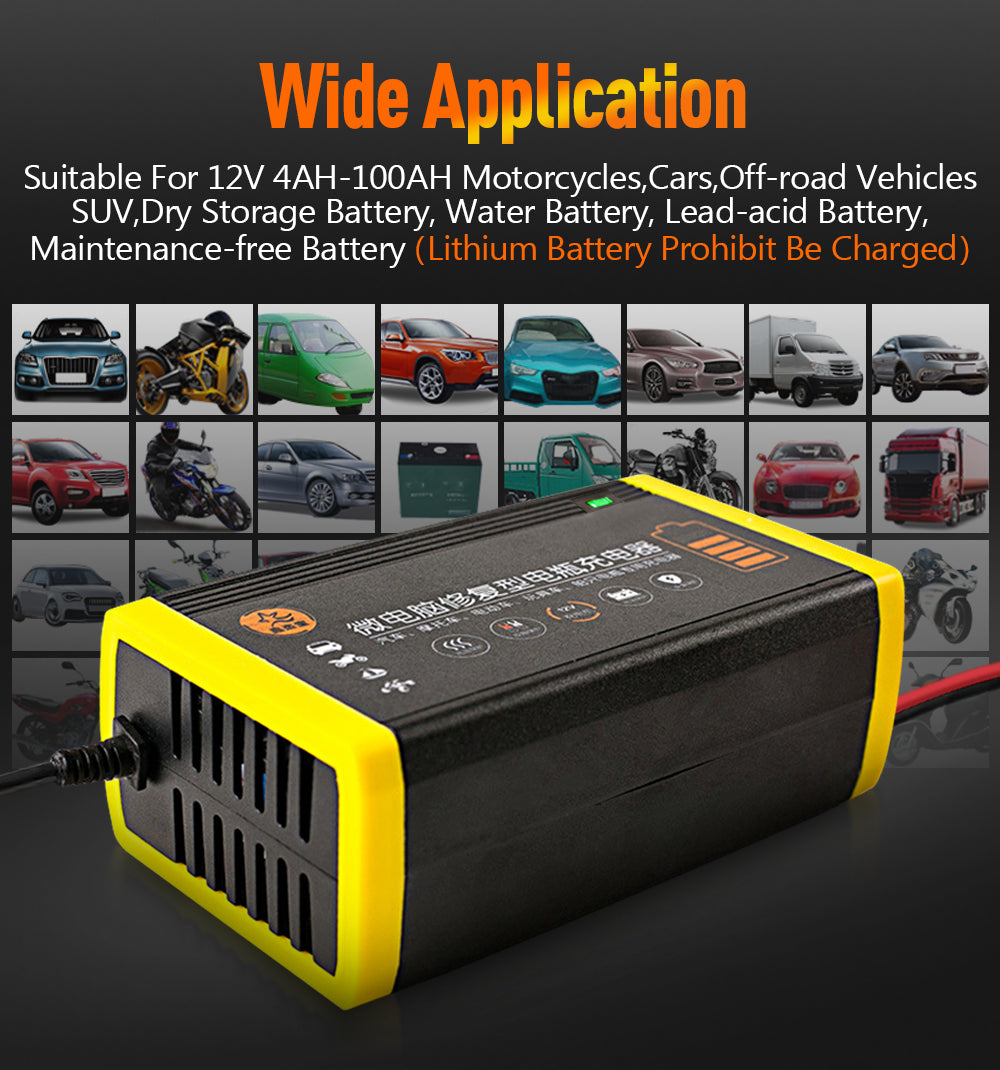 Chargeur de batterie de voiture 10A 12V chargeur de batterie automobile 24V 5A accessoires de voiture affichage numérique détection impulsion réparation chargeur de voiture