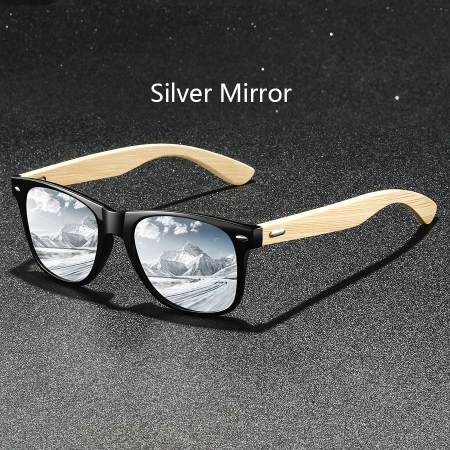 4 pièces mode carré unisexe bambou bois Vintage lunettes de soleil pour hommes femmes conduite pêche marque concepteur lunettes de soleil homme UV400