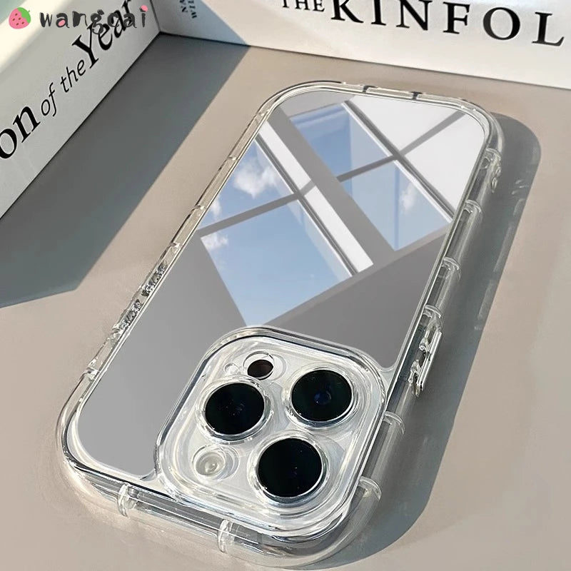 Mirror phone case for Xiaomi 15 15S 14 13 13T 12 12T 12S 12X Ultra Mi 11 11X 11i 10 10i 10S 9, shockproof transparent back cover