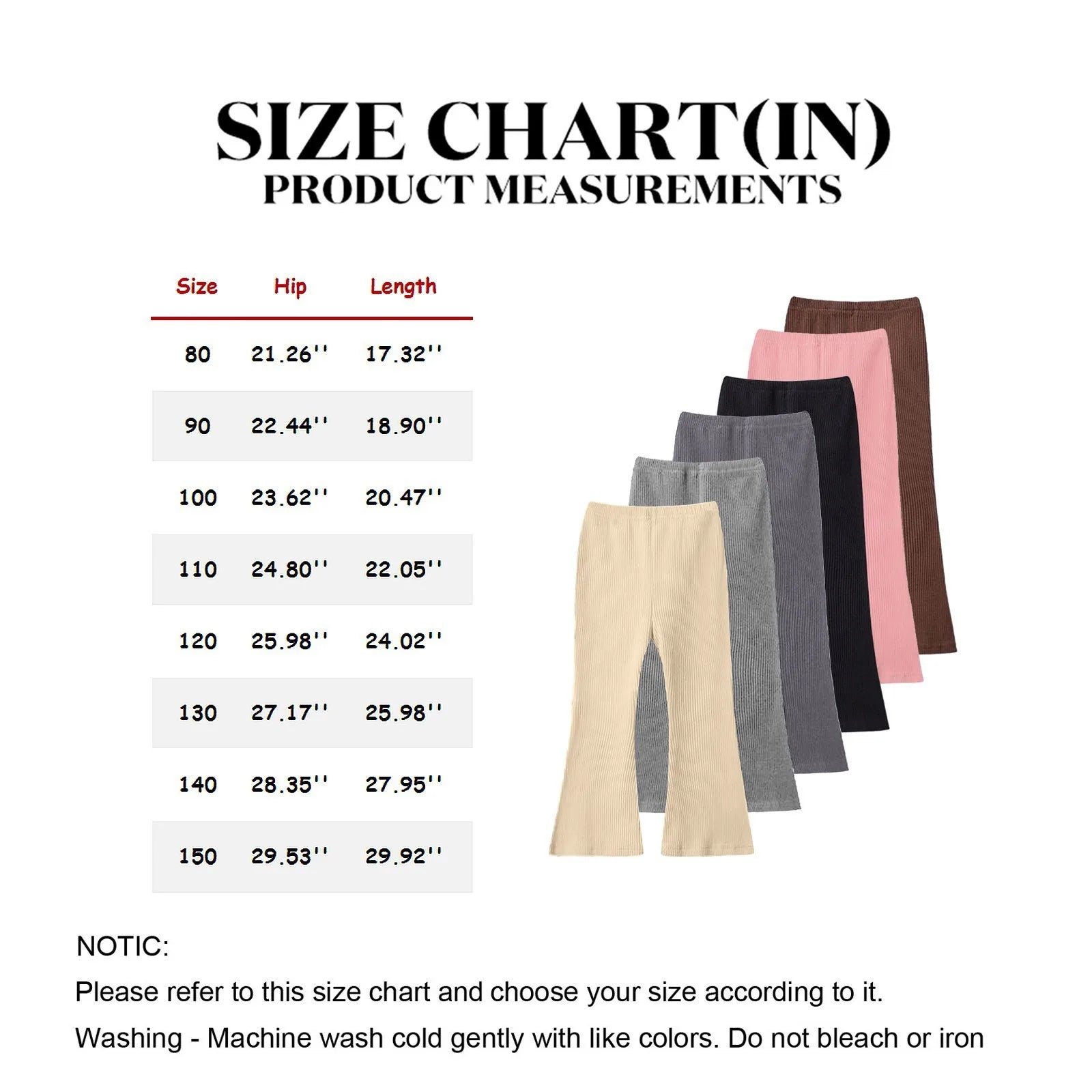 Girls' cotton flared leggings, flared pants, high-waisted, bootcut, yoga pants, bell-bottoms for children