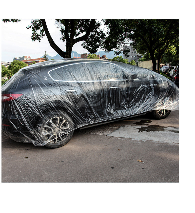 Housse de protection jetable pour vêtements de voiture, protection solaire GM, anti-pluie et anti-poussière, couverture complète simple en plastique transparent