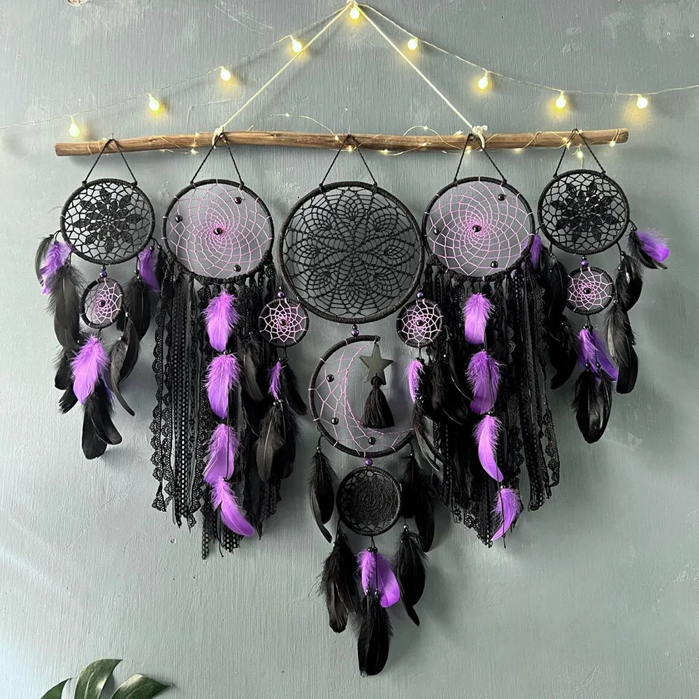 5-piece/set Boho dreamcatcher home decor macrame dreamcatcher wall hangings moon Ramadan dreamcatcher children's nursery ornament