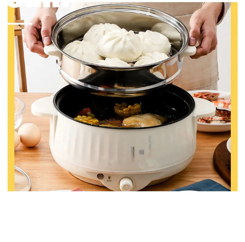 Cuiseurs électriques multifonctions simple/Double couche 1-2 personnes poêle antiadhésive domestique marmite cuiseur à riz appareils de cuisson
