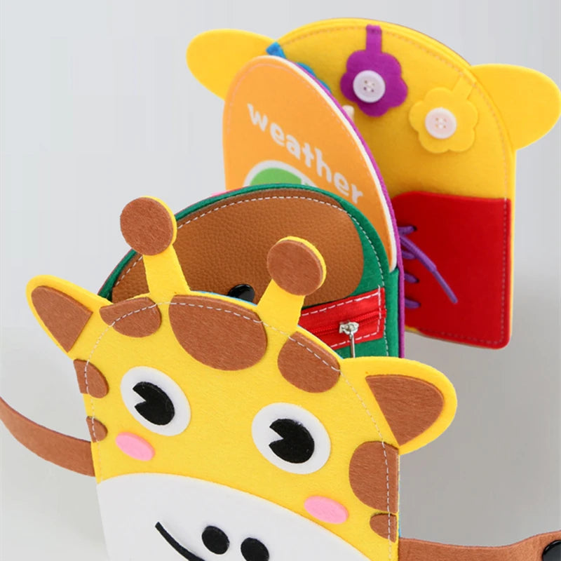Jouets Montessori, livre occupé pour enfants, forme de couleur, Cognition animale, jouets d'éducation précoce, chiot, livre silencieux, jouets à motricité Fine
