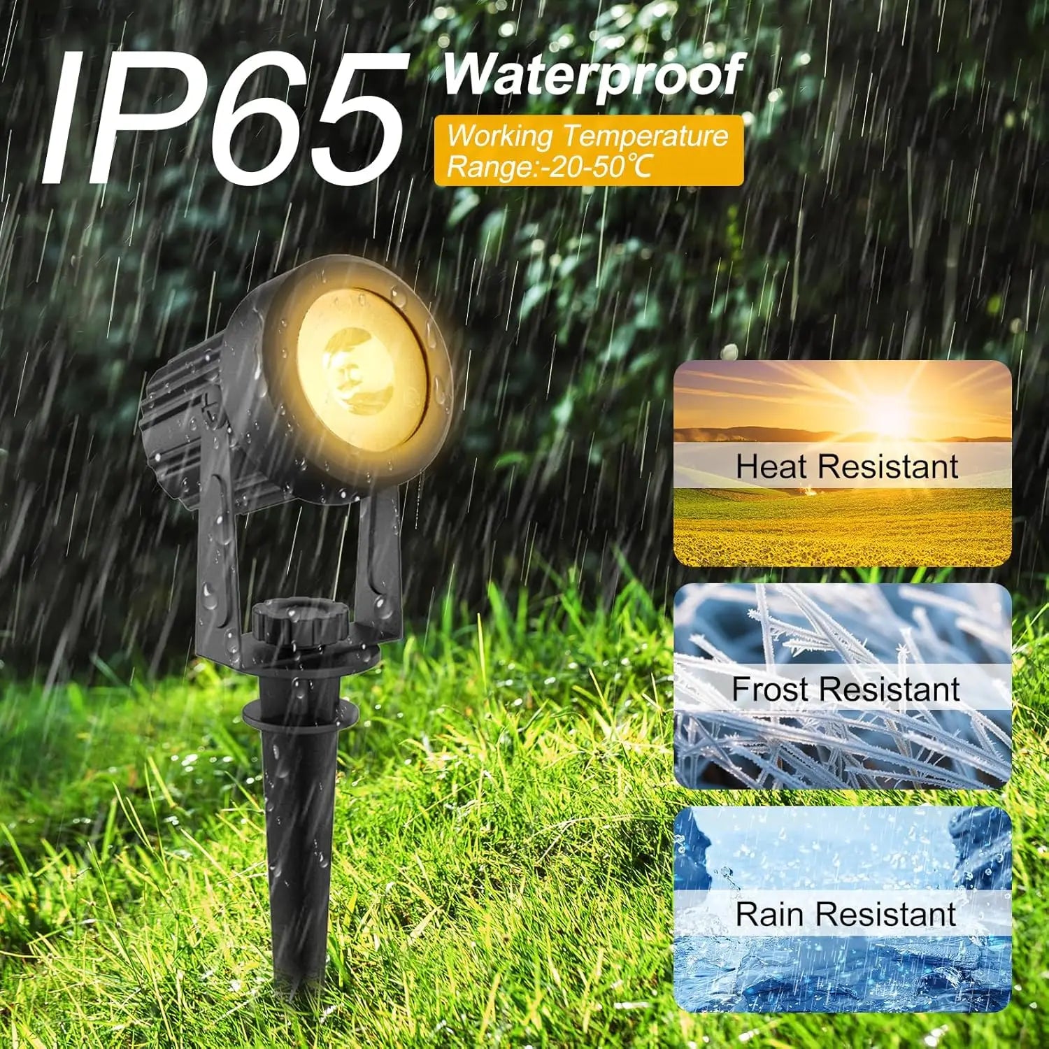3000K Solar Tree Light for Outdoor Garden Decoration, IP65 Waterproof, 4 LED Warm Lights, Courtyard Landscape, Street Wall Solar Projector