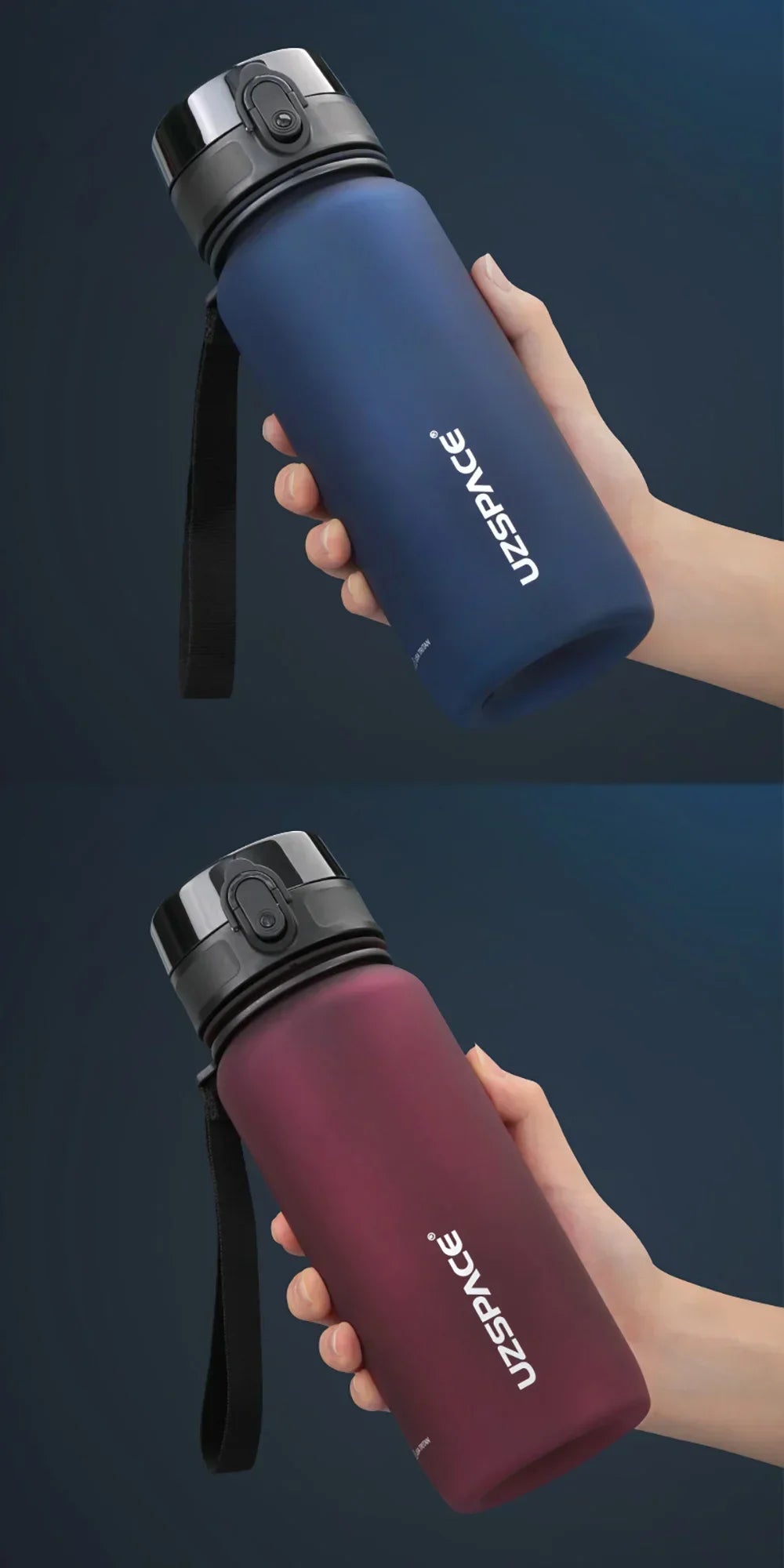 Bouteille d'eau portable sans BPA pour enfants et adultes, haute qualité, 500ml, 1000ml, cuillère à soupe de sport, clics amicaux, HI