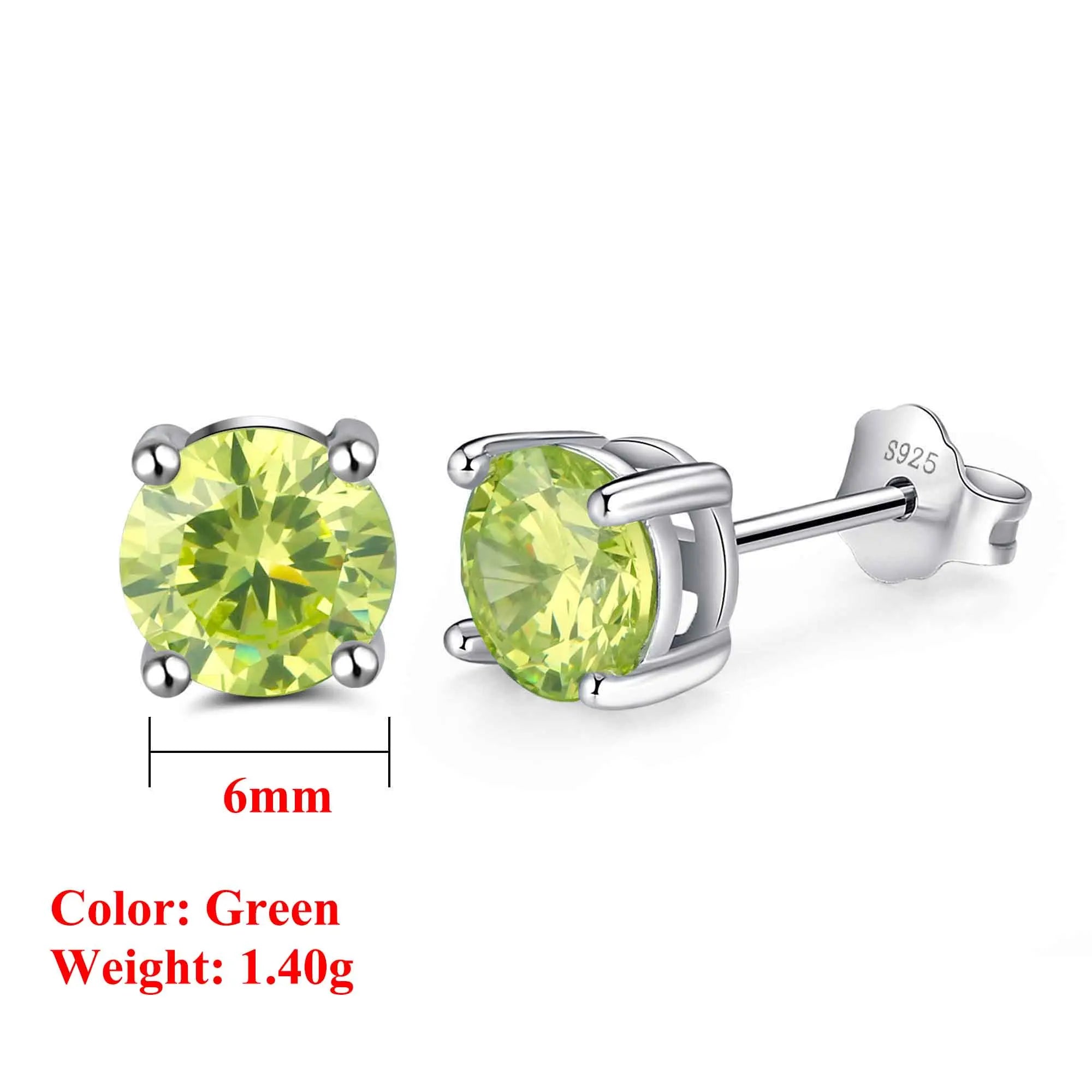 Effie Queen 925 boucles d'oreilles en argent Sterling pierre de naissance pour femmes AAA Zircon cubique 12 couleurs boucles d'oreilles mode fille bijoux SE84