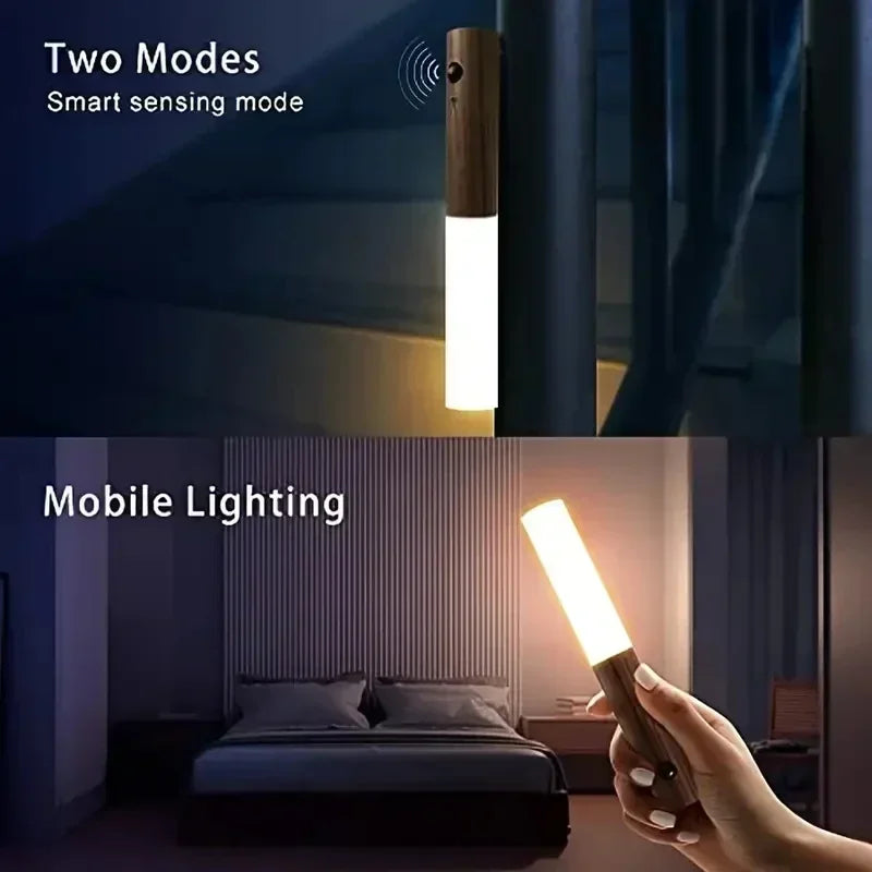 Veilleuse à détecteur de mouvement intelligent-éclairage ambiant LED, lumière murale/armoire rechargeable pour chambre à coucher, pépinière, couloir, décoration de cuisine