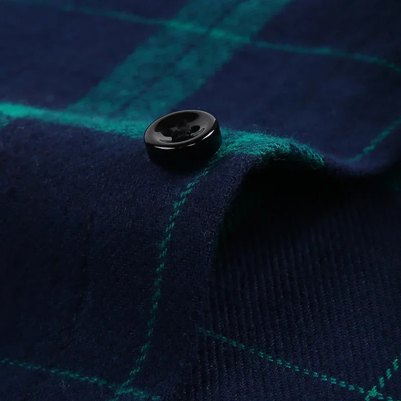 Chemise décontractée en coton à carreaux pour hommes, chemise habillée en glouton, manches longues, coupe couvertes, mode printemps et automne, 2025