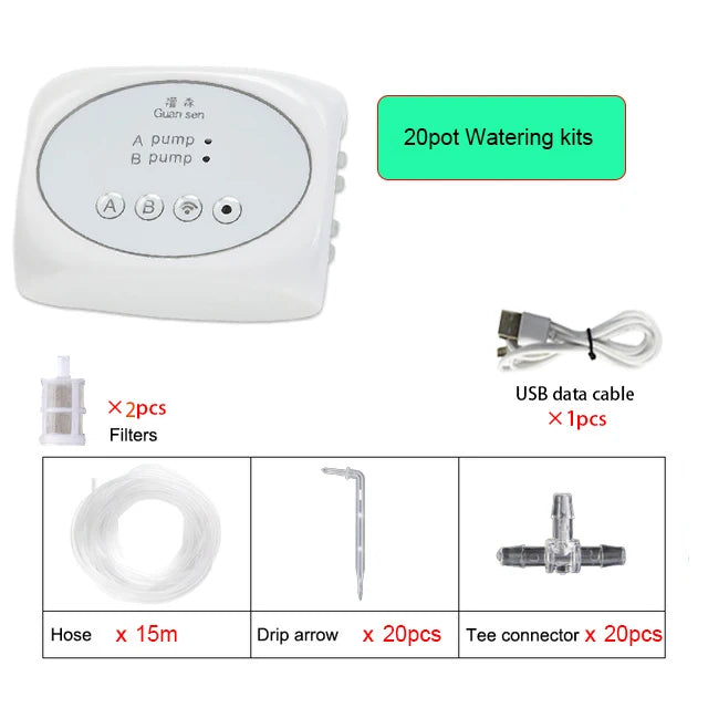 WiFi Smart Garden Irrigation Controller, Automatic Drip Irrigation System Kit for Plants, Mobile Phone Control, Watering Timer Device