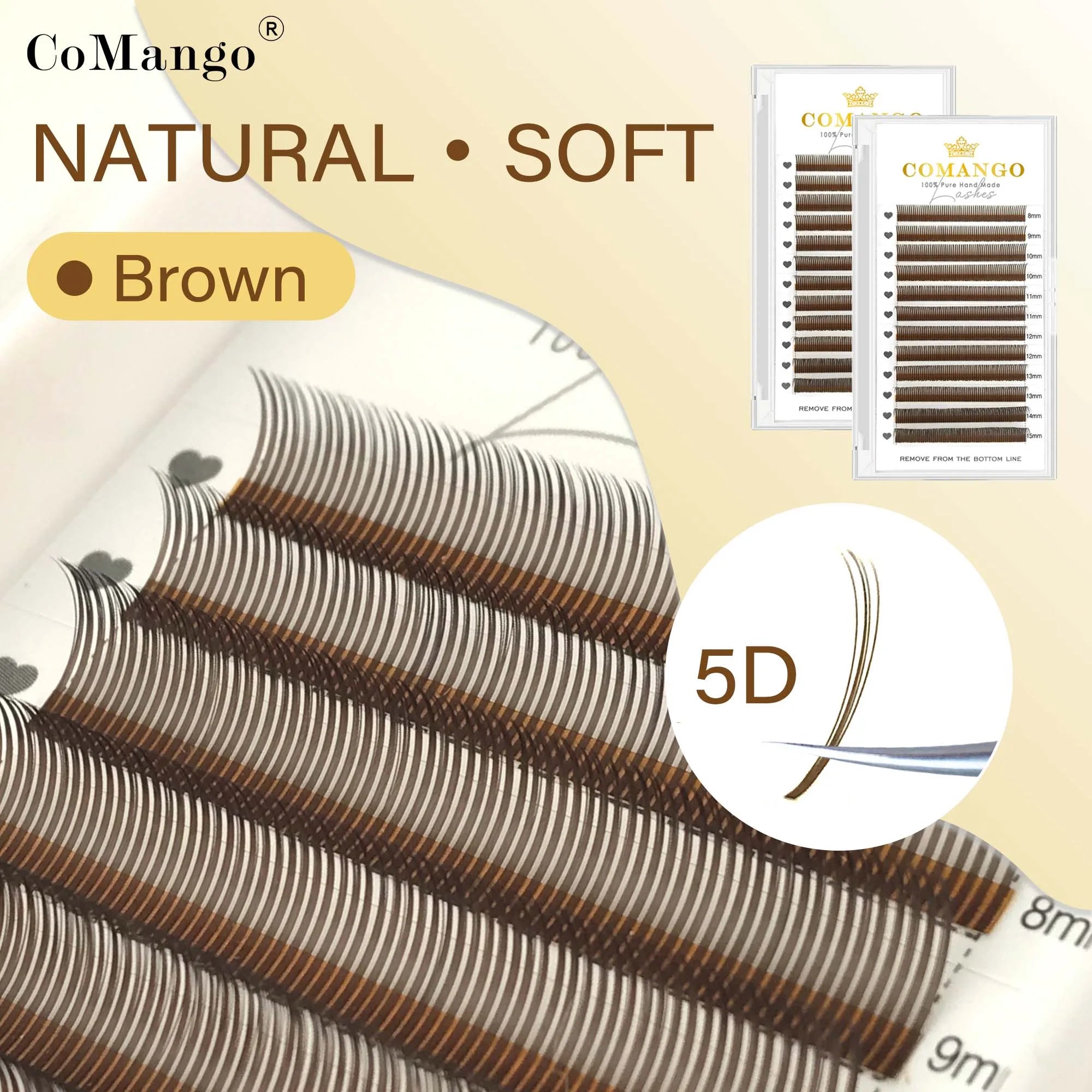 CoMango Qualité 5D Fée Fleur Flora Cils Préfabriqués Fans Cils Individuels Extension Maquillage Naturel Doux Fournisseur En Gros