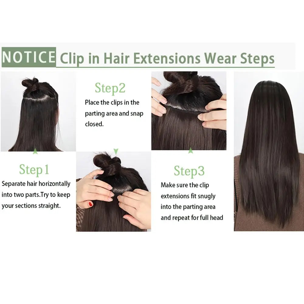 Extensions de cheveux humains à clipser pour femmes, vrais cheveux humains, 120 Remy, raides, noir naturel, # 1B, mode, 100% g, 8 pièces